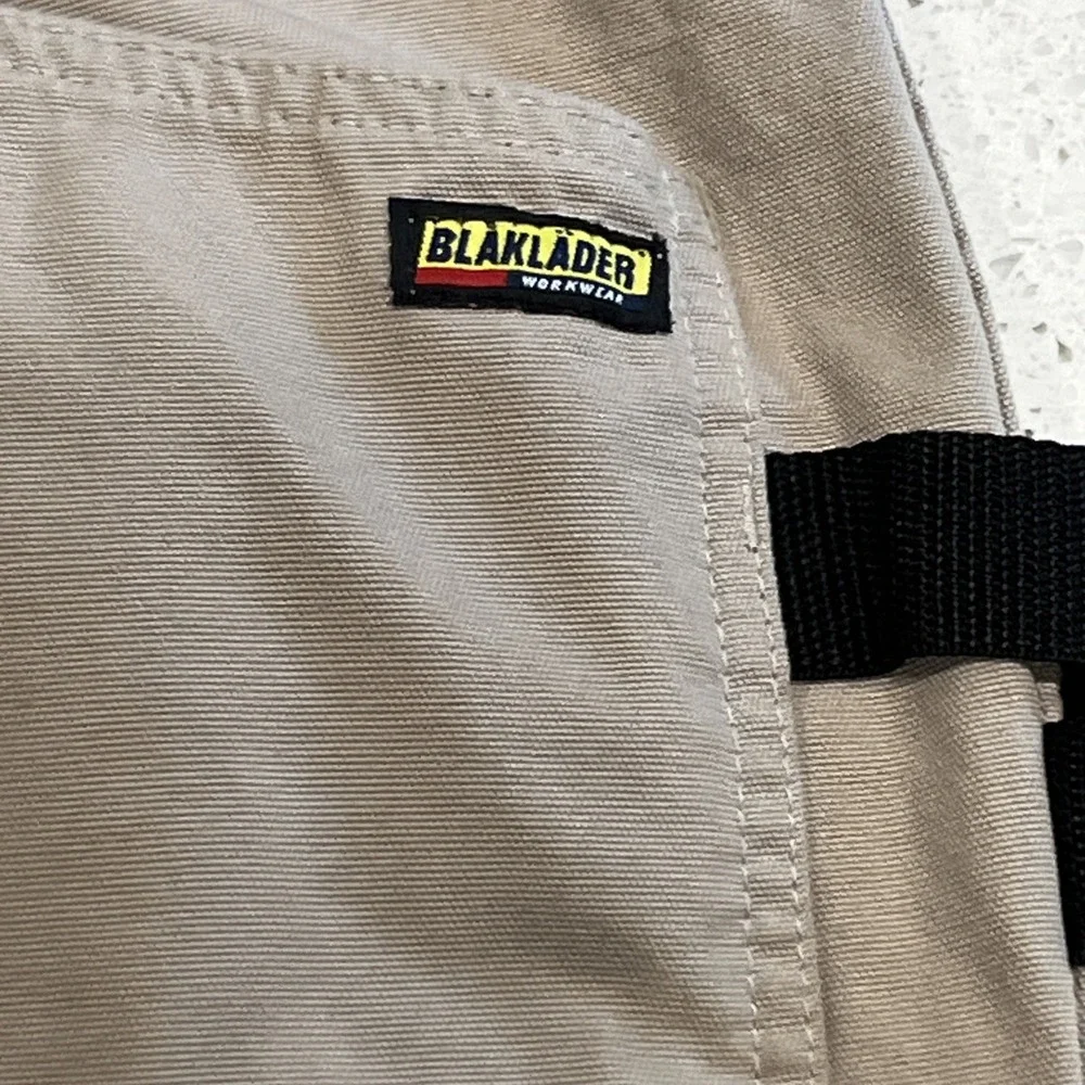 Blaklader Carpenter Pants Mens 42x32 Beige Canvas Workwear Utility Pockets Knee